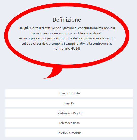 schermata del sito Conciliaweb